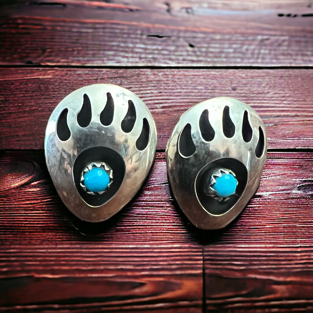 Leroy Parker Navajo Turquoise & Sterling Silver Post Earrings - Rooted & Reckless Co.