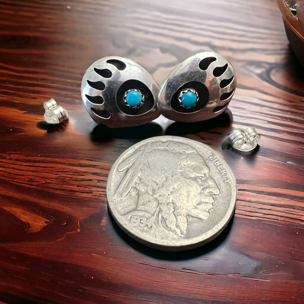 Leroy Parker Navajo Turquoise & Sterling Silver Post Earrings - Rooted & Reckless Co.