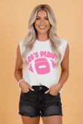 Let's Play Football Textured Knit Sleeveless Sweater - Rooted & Reckless Co.