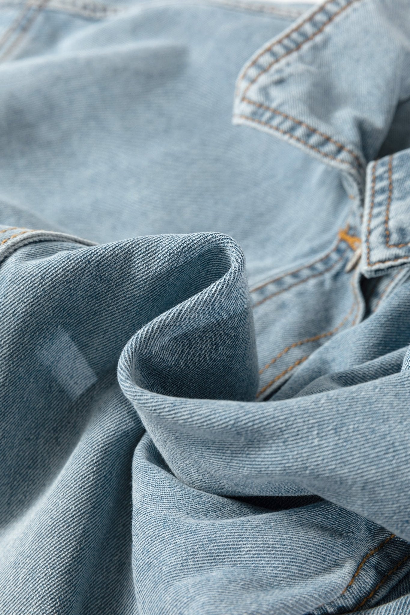 Light Wash Denim Drawstring Hem Buttoned Jacket - Rooted & Reckless Co.