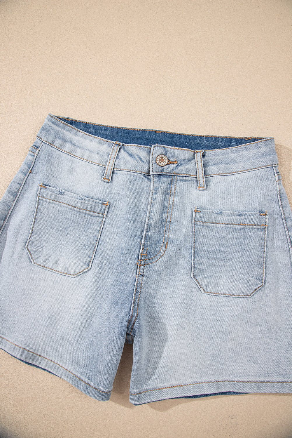 Light Wash Denim High Rise Shorts - Rooted & Reckless Co.