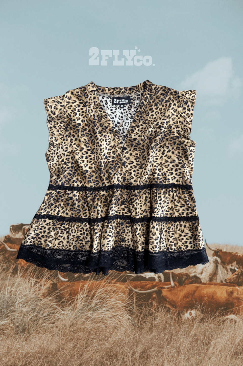 LLANO LACE *LEOPARD TOP - Rooted & Reckless Co.