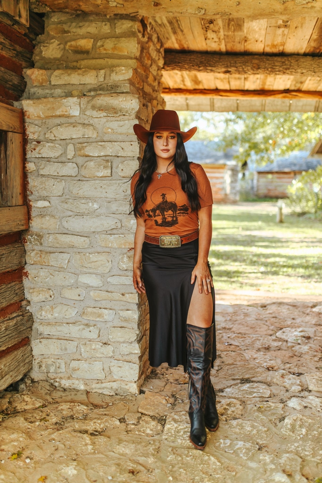 Lone Cowgirl Rider Graphic Tee - Rooted & Reckless Co.