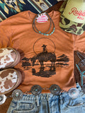 Lone Cowgirl Rider Graphic Tee - Rooted & Reckless Co.