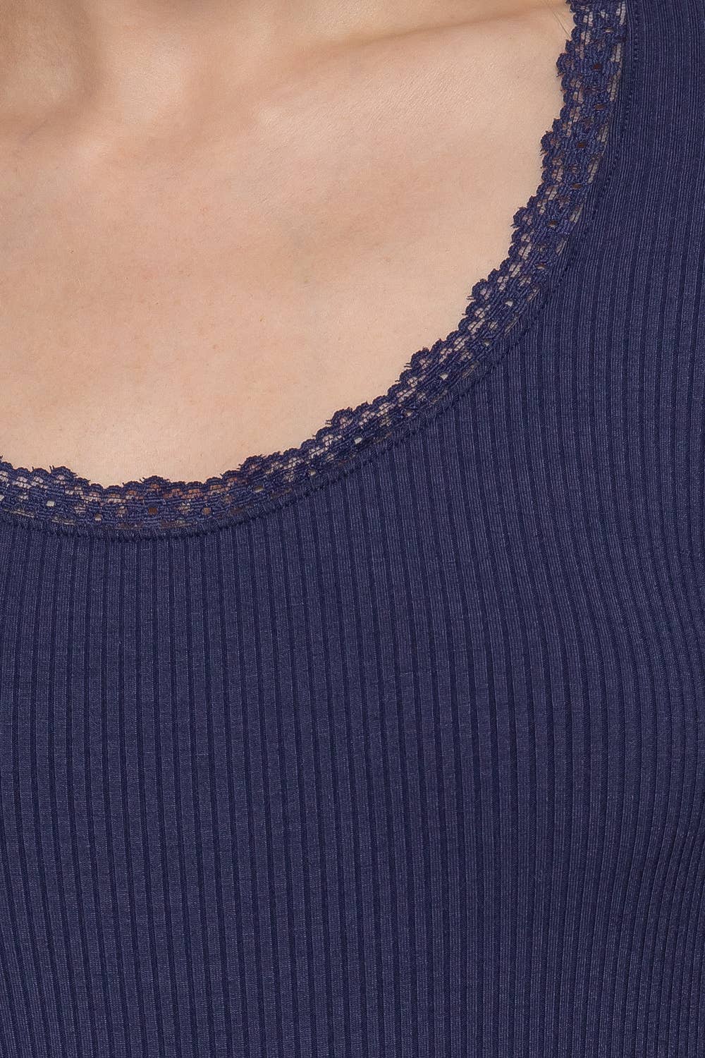 Long Sleeve Scoop Neck with Lace Trim Rib Knit Top - Rooted & Reckless Co.