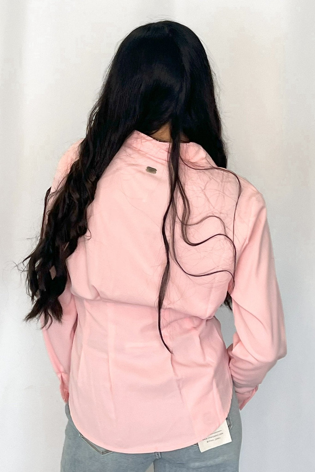 LUCKY & BLESSED "Mercedes" Soft Pink Western Button-Down Shirt — Tailored Long-Sleeve Cowgirl Staple - Rooted & Reckless Co.