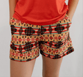 LUCKY & BLESSED Tan Aztec Printed Crease Detail Western Shorts — High-Waisted with Sharp Crease & Functional Pockets (4.5" Inseam) - Rooted & Reckless Co.