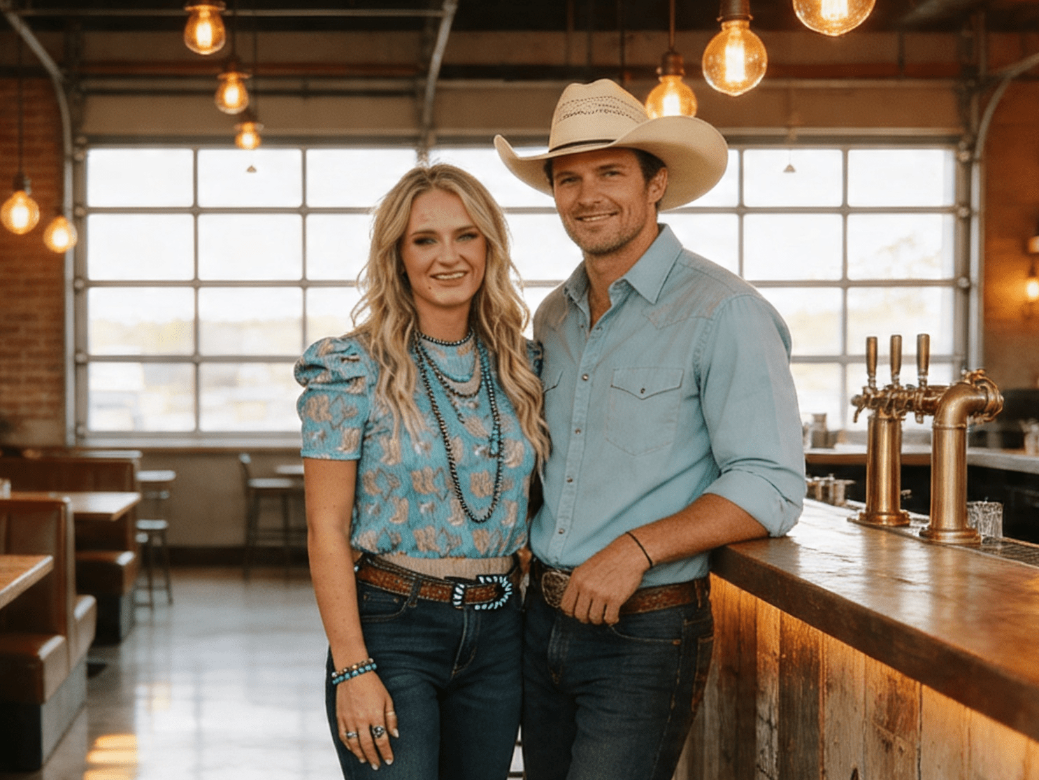 LUCKY & BLESSED Turquoise Boots Print Puff Short Sleeve Western Top — Iconic Western Boot Print Cowgirl Statement - Rooted & Reckless Co.