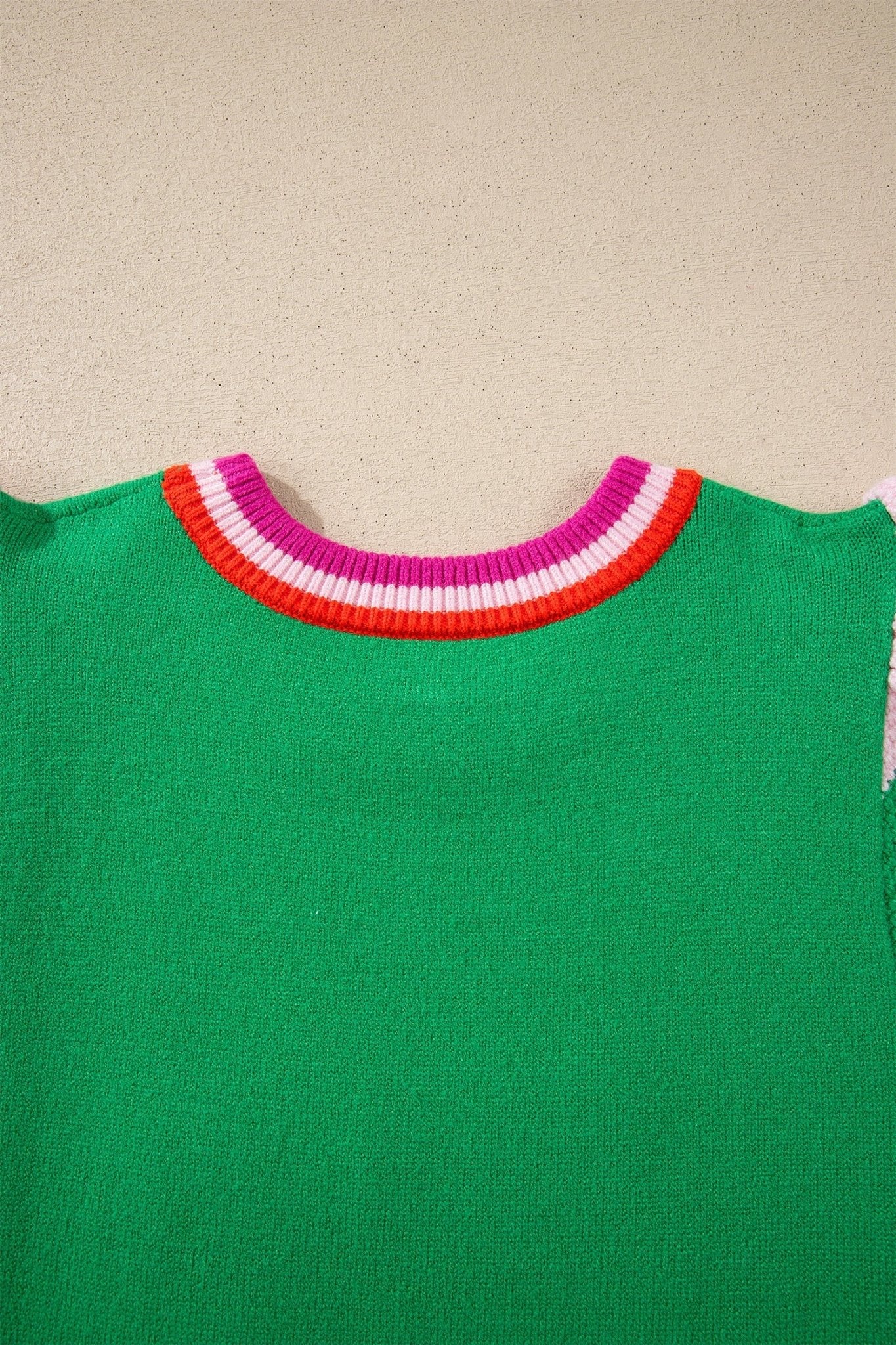 Lucky Stripe Flutter Sleeve Round Neck Sweater - Rooted & Reckless Co.