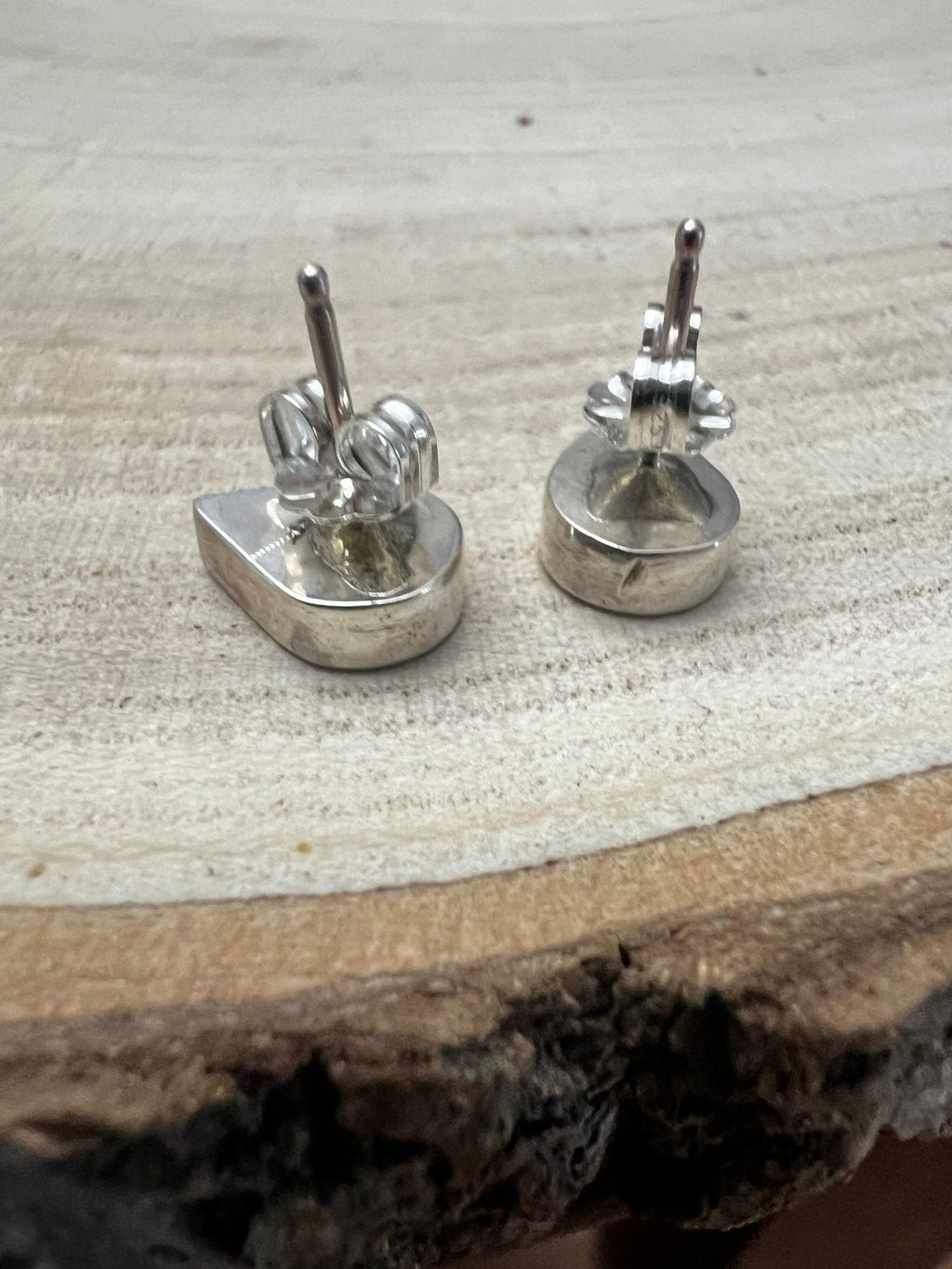 Lynette Johnson Zuni Handcrafted Sterling Silver Inlay Turquoise Post Earrings — 3/8" (10mm) - Rooted & Reckless Co.