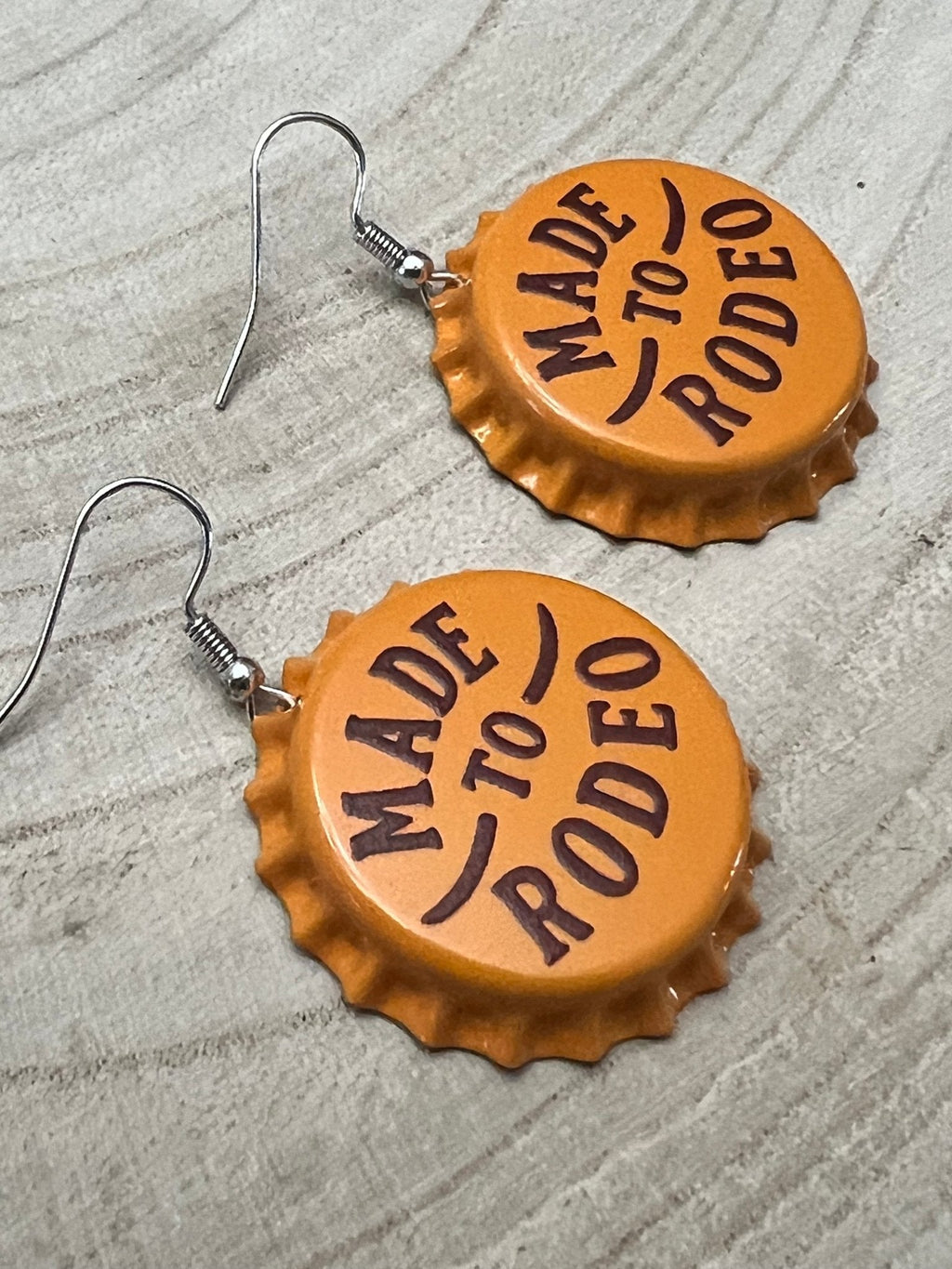 Made to Rodeo Beer Cap Western Earrings — Playful Rodeo Statement - Rooted & Reckless Co.