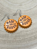 Made to Rodeo Beer Cap Western Earrings — Playful Rodeo Statement - Rooted & Reckless Co.