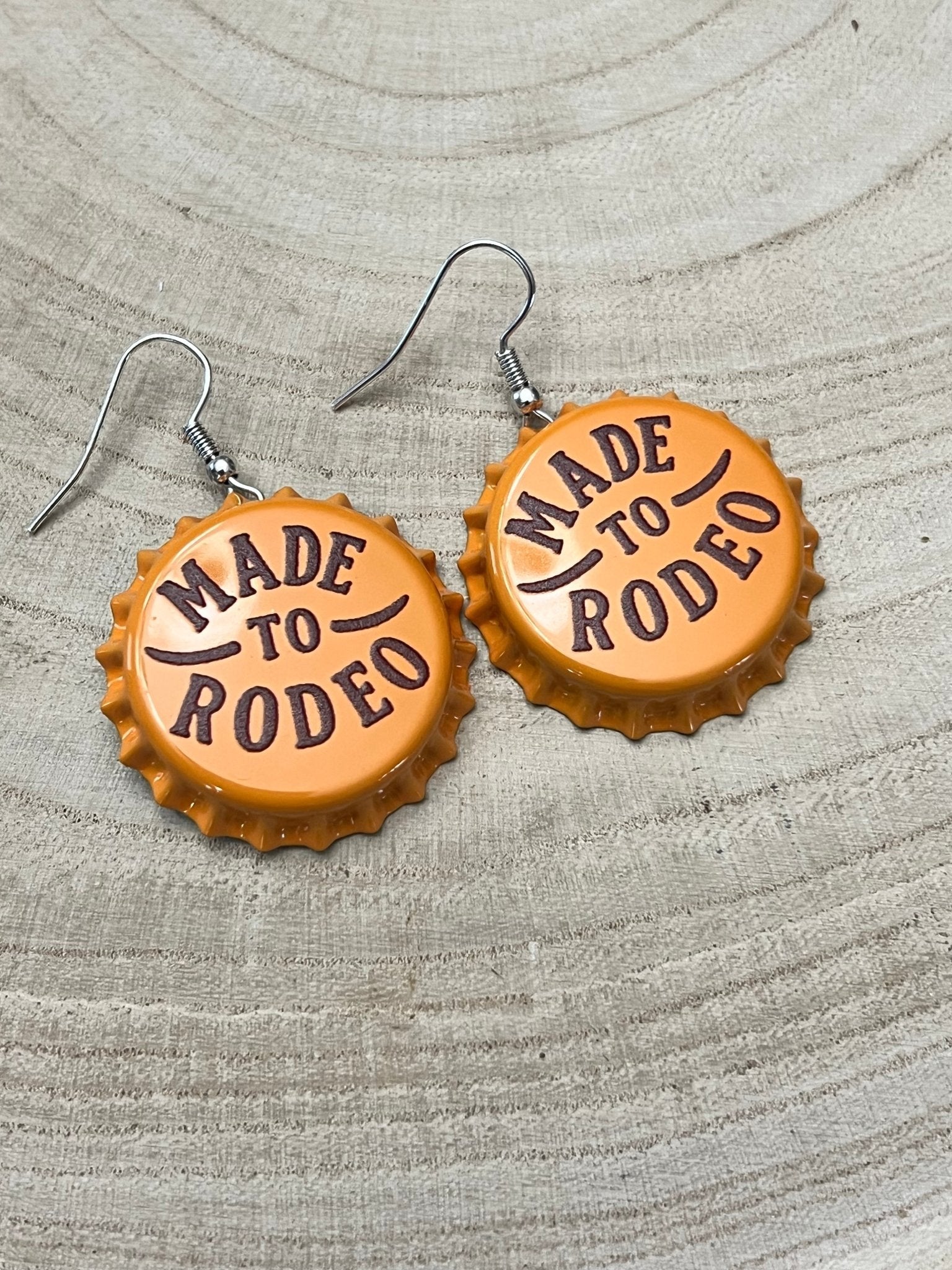 Made to Rodeo Beer Cap Western Earrings — Playful Rodeo Statement - Rooted & Reckless Co.