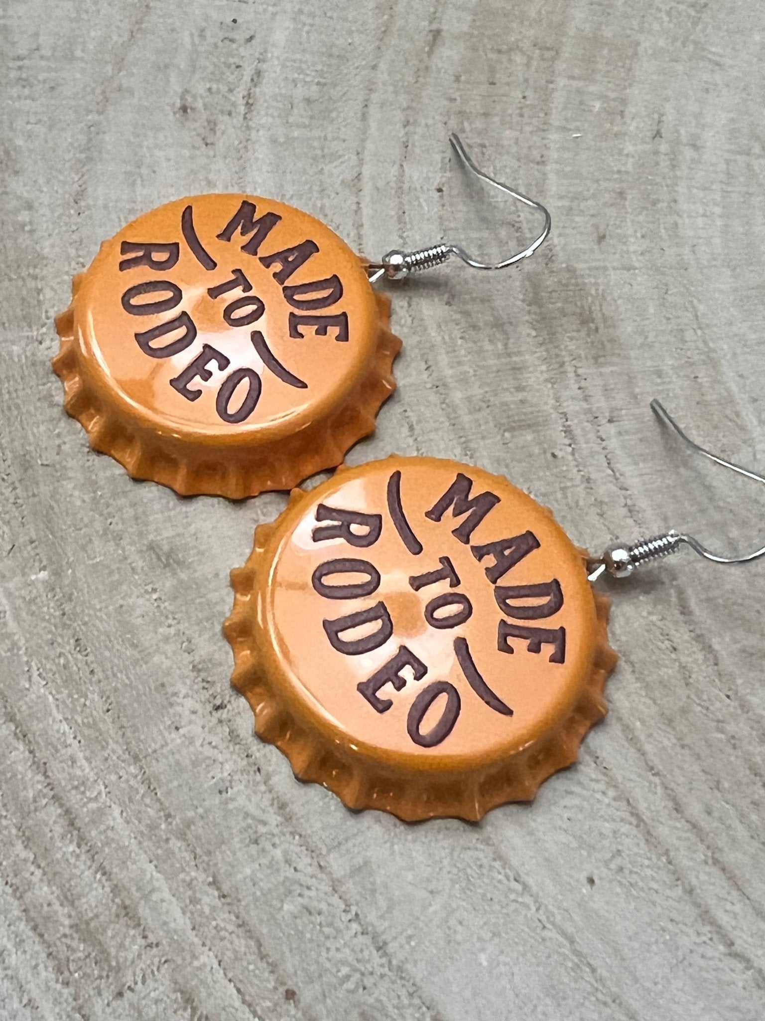 Made to Rodeo Beer Cap Western Earrings — Playful Rodeo Statement - Rooted & Reckless Co.