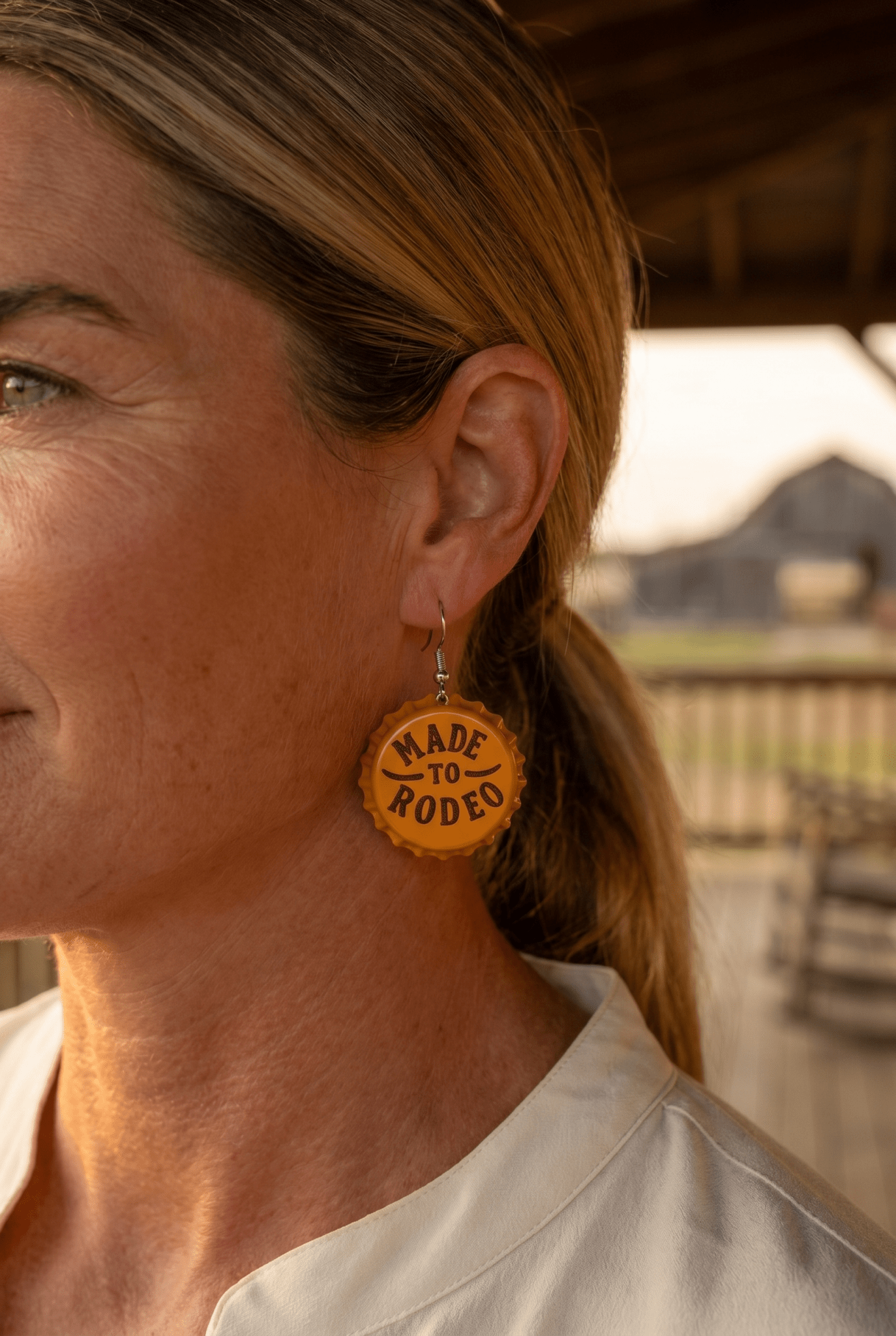 Made to Rodeo Beer Cap Western Earrings — Playful Rodeo Statement - Rooted & Reckless Co.