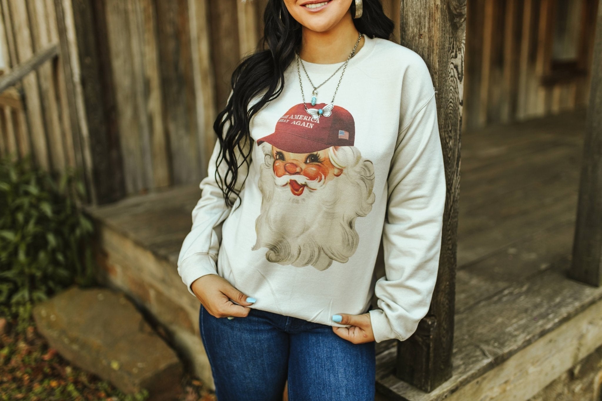 MAGA Santa Graphic Sweatshirt - Rooted & Reckless Co.