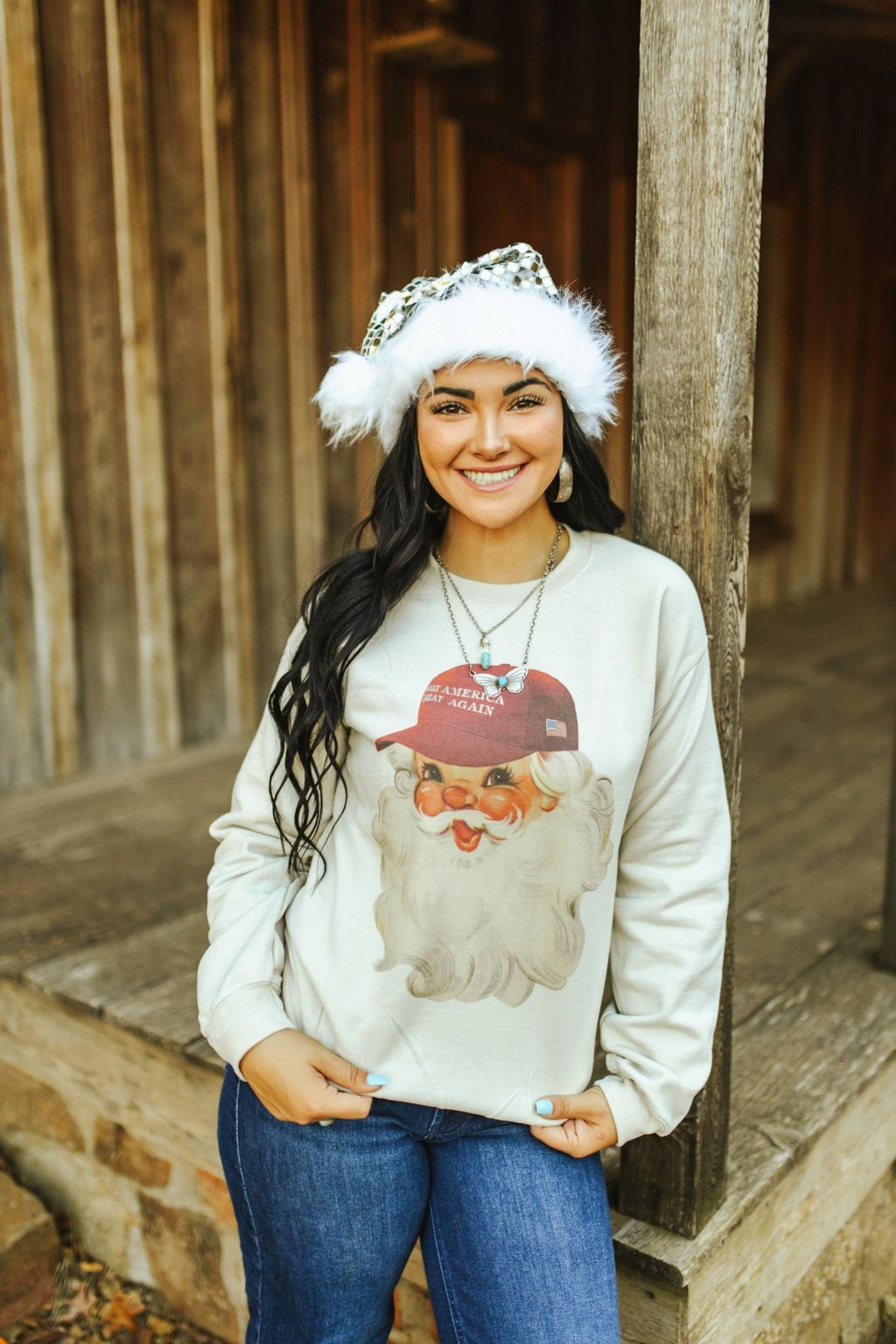 MAGA Santa Graphic Sweatshirt - Rooted & Reckless Co.