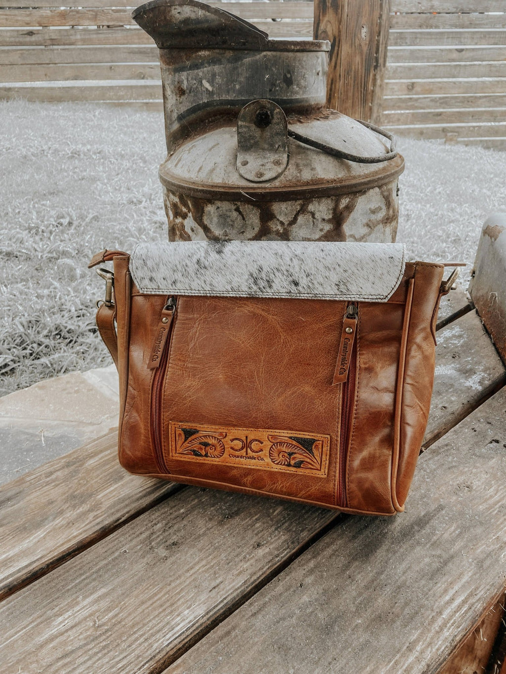 Magedalen Tooled Leather Cowhide Purse, Shoulder Bag - Rooted & Reckless Co.