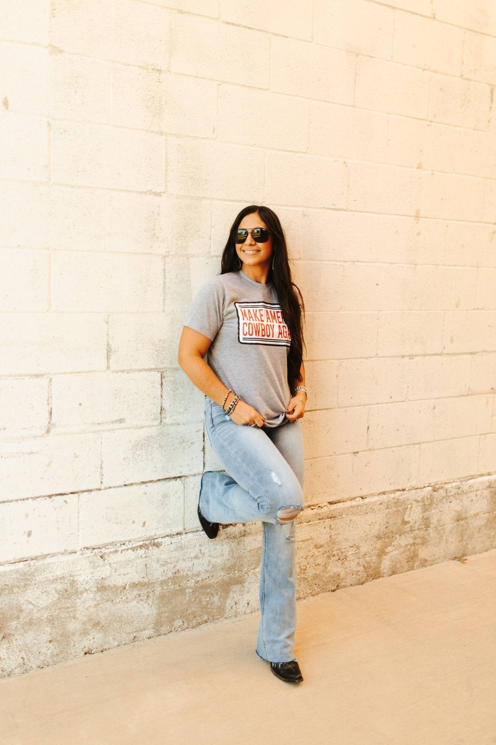 Make America Cowboy Again Banner Graphic Tee - Rooted & Reckless Co.