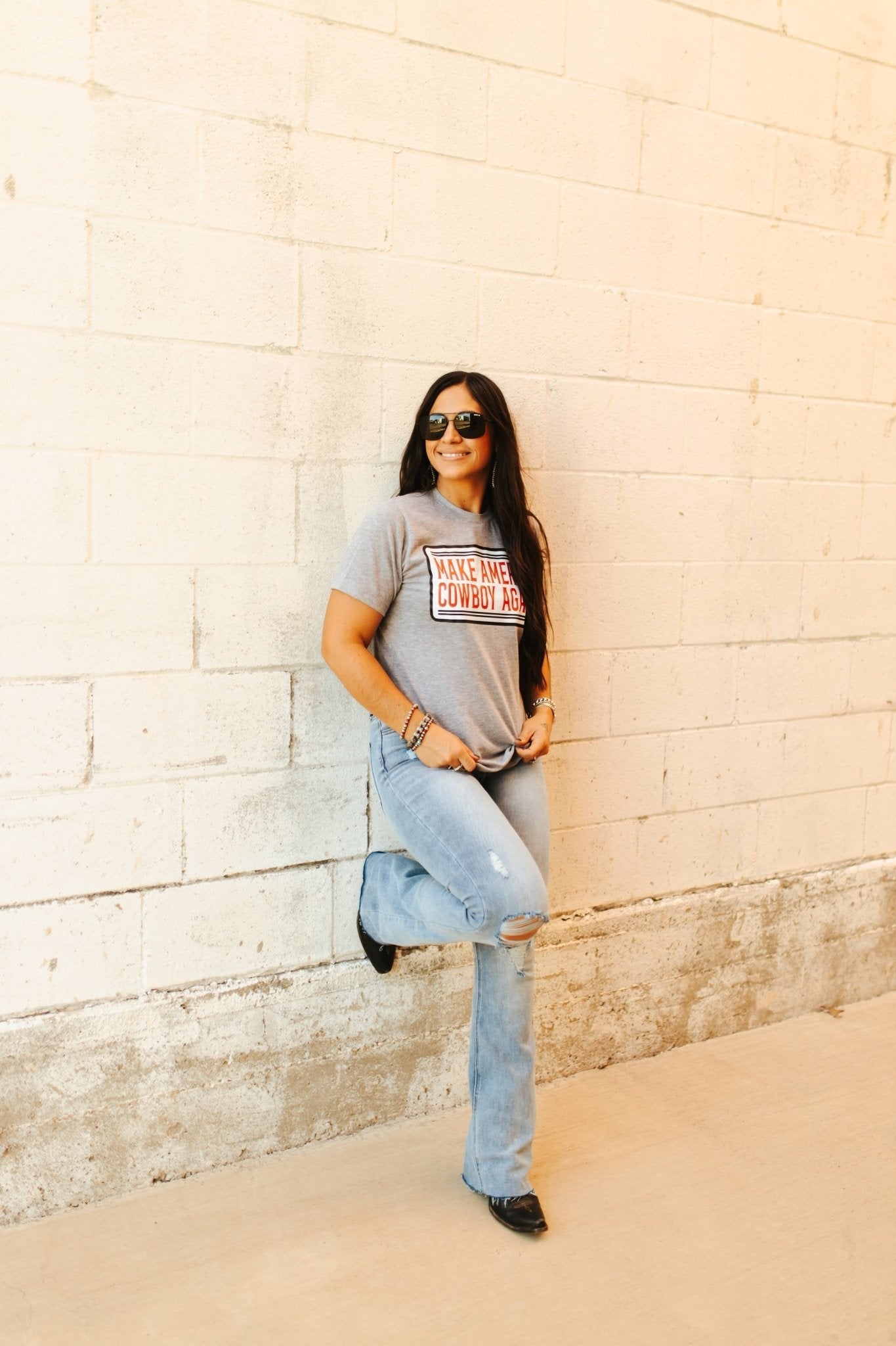 Make America Cowboy Again Banner Graphic Tee - Rooted & Reckless Co.