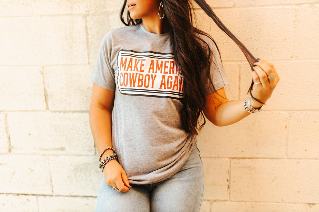 Make America Cowboy Again Banner Graphic Tee - Rooted & Reckless Co.
