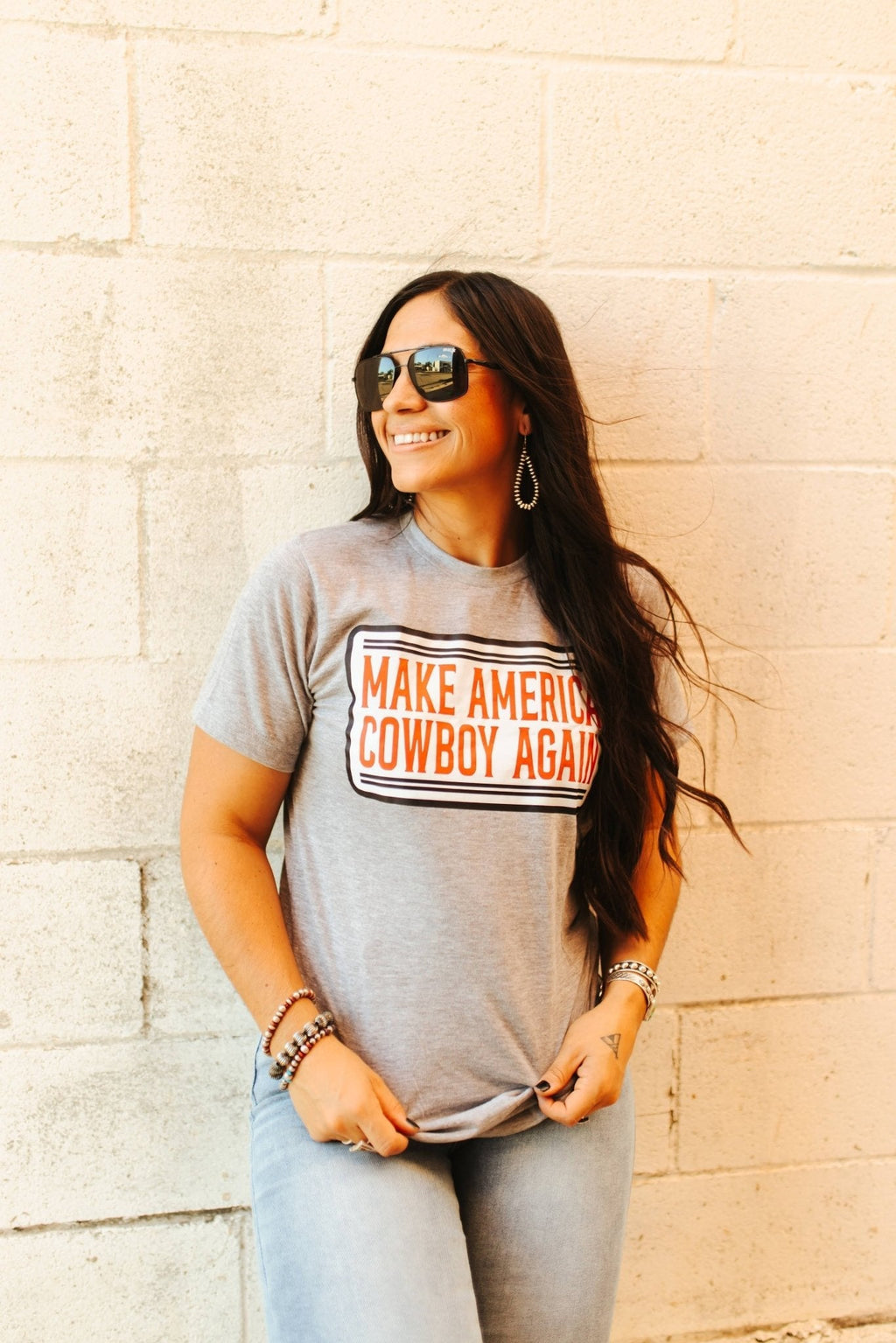 Make America Cowboy Again Banner Graphic Tee - Rooted & Reckless Co.