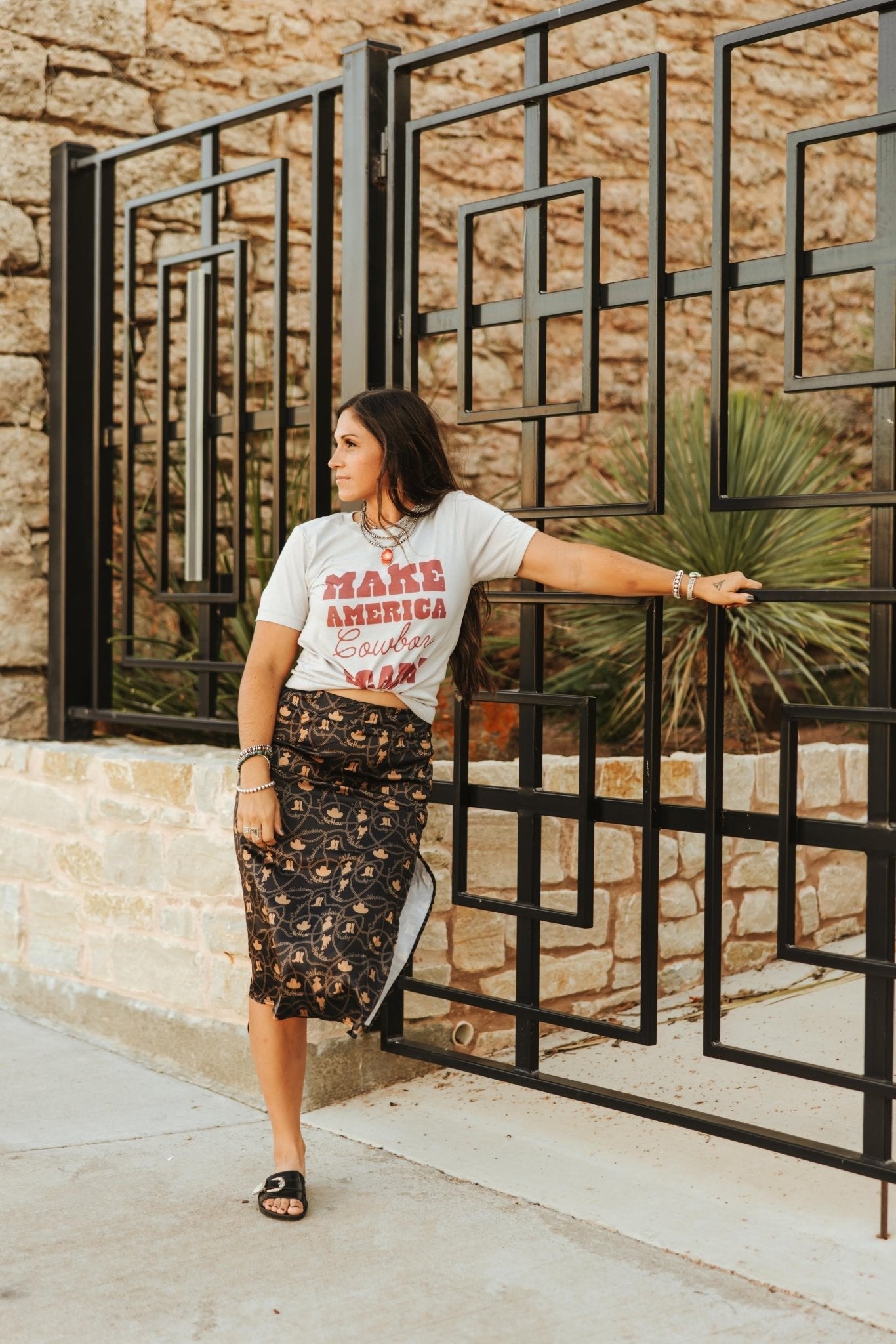 Make America Cowboy Again Stars Graphic Tee - Rooted & Reckless Co.