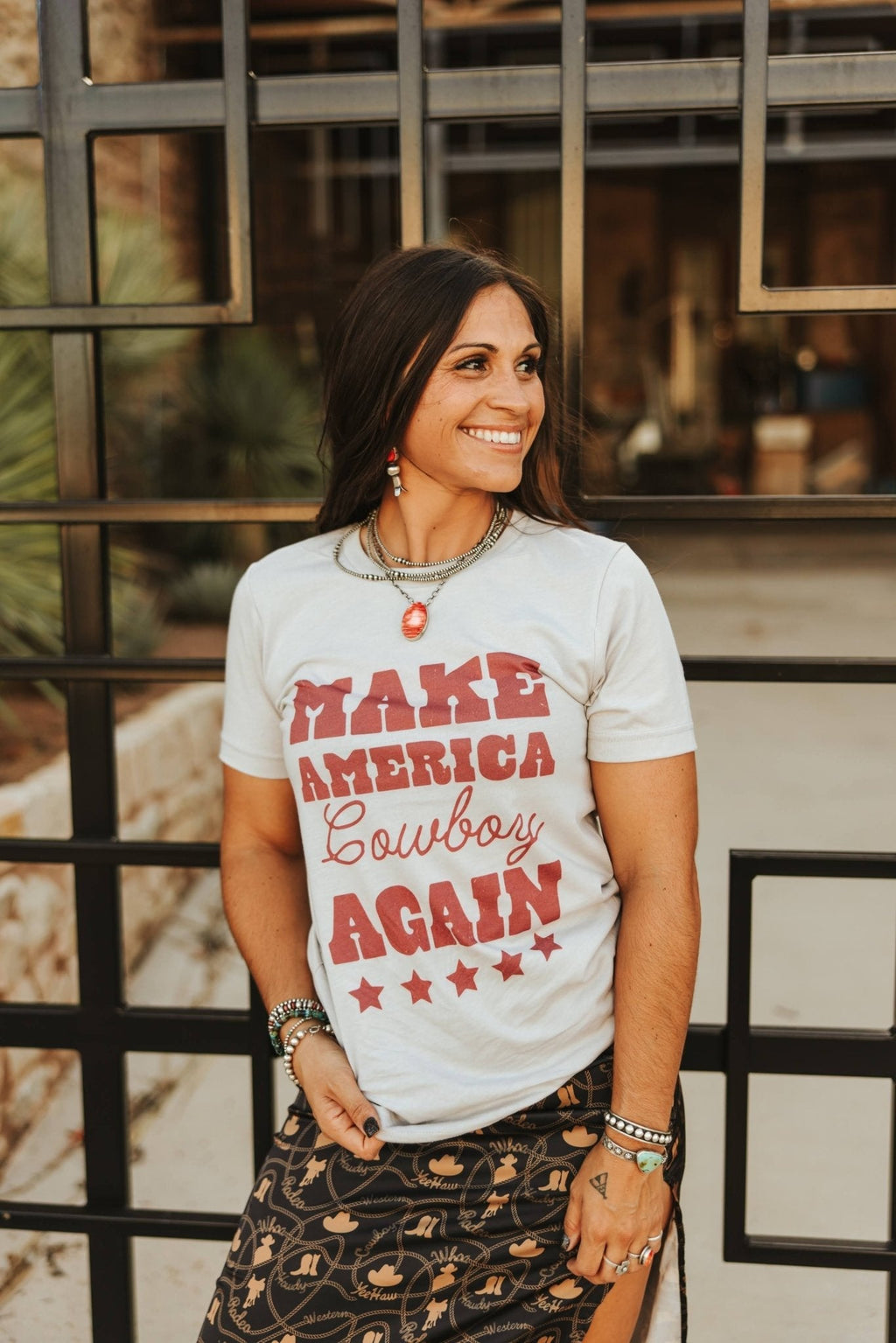 Make America Cowboy Again Stars Graphic Tee - Rooted & Reckless Co.