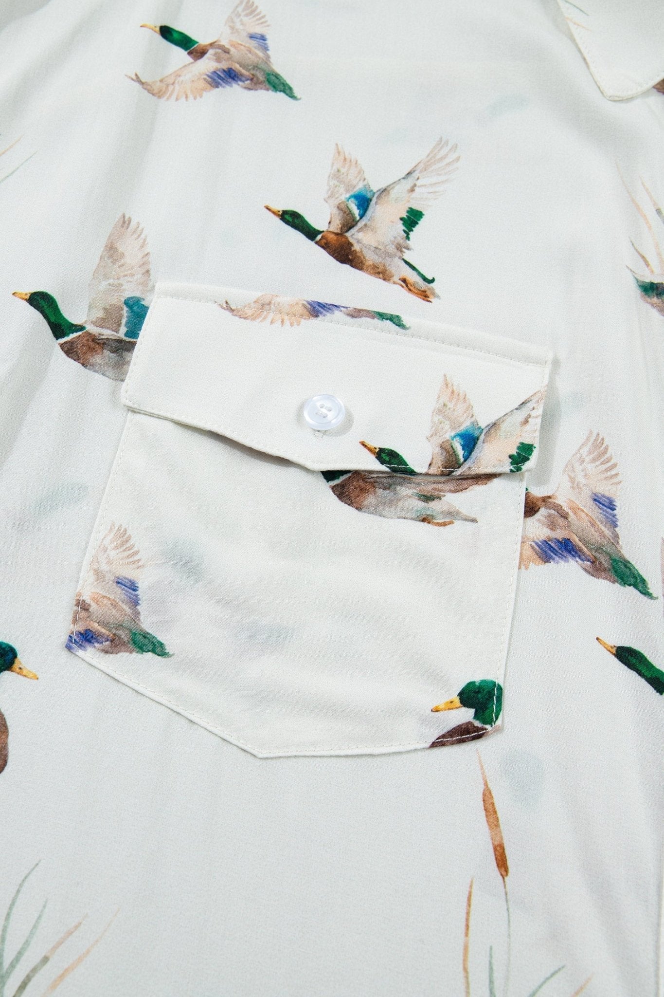 Mallard Button Flap Pocket Collared Blouse - Rooted & Reckless Co.