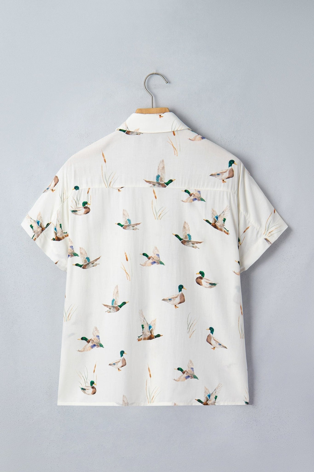 Mallard Button Flap Pocket Collared Blouse - Rooted & Reckless Co.