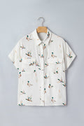 Mallard Button Flap Pocket Collared Blouse - Rooted & Reckless Co.