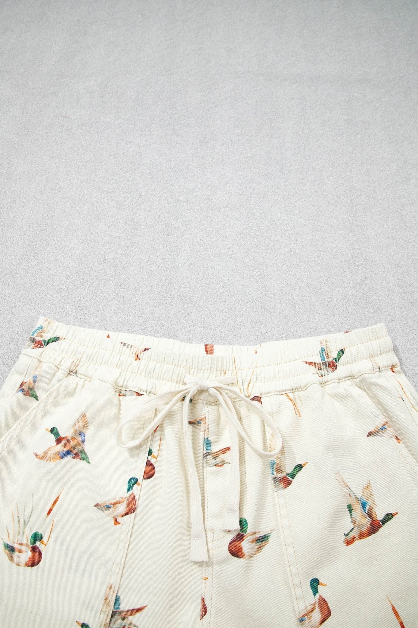 Mallard Duck Denim Drawstring Shorts - Rooted & Reckless Co.
