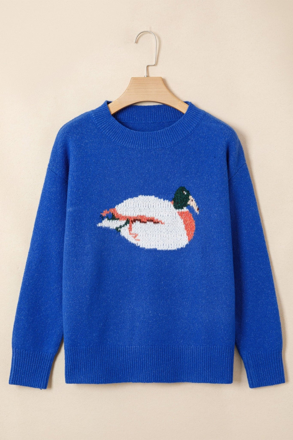 Mallard Duck Drop Shoulder Long Sleeve Sweater - Rooted & Reckless Co.
