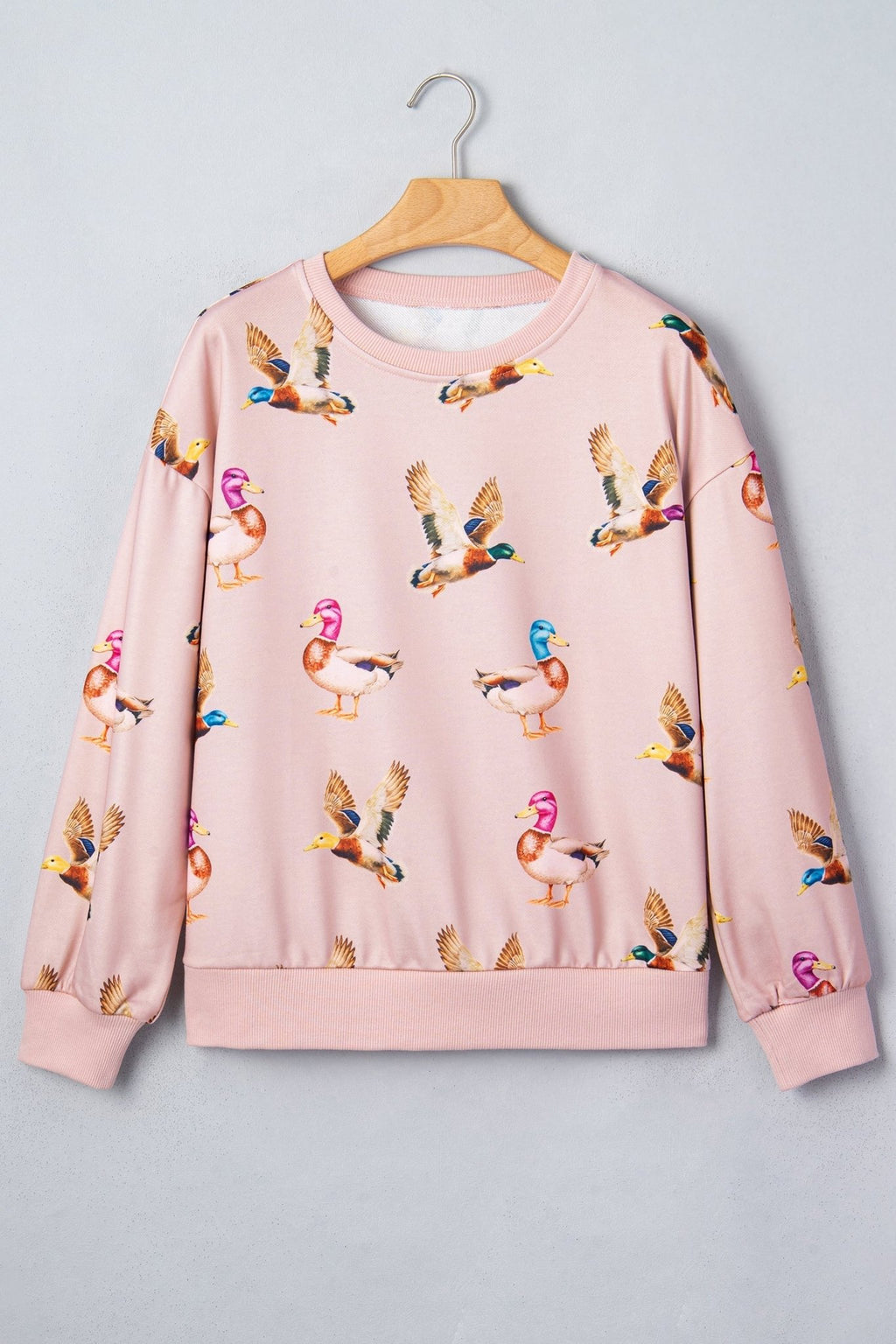 Mallard Duck Drop Shoulder Long Sleeve Sweatshirt - Rooted & Reckless Co.