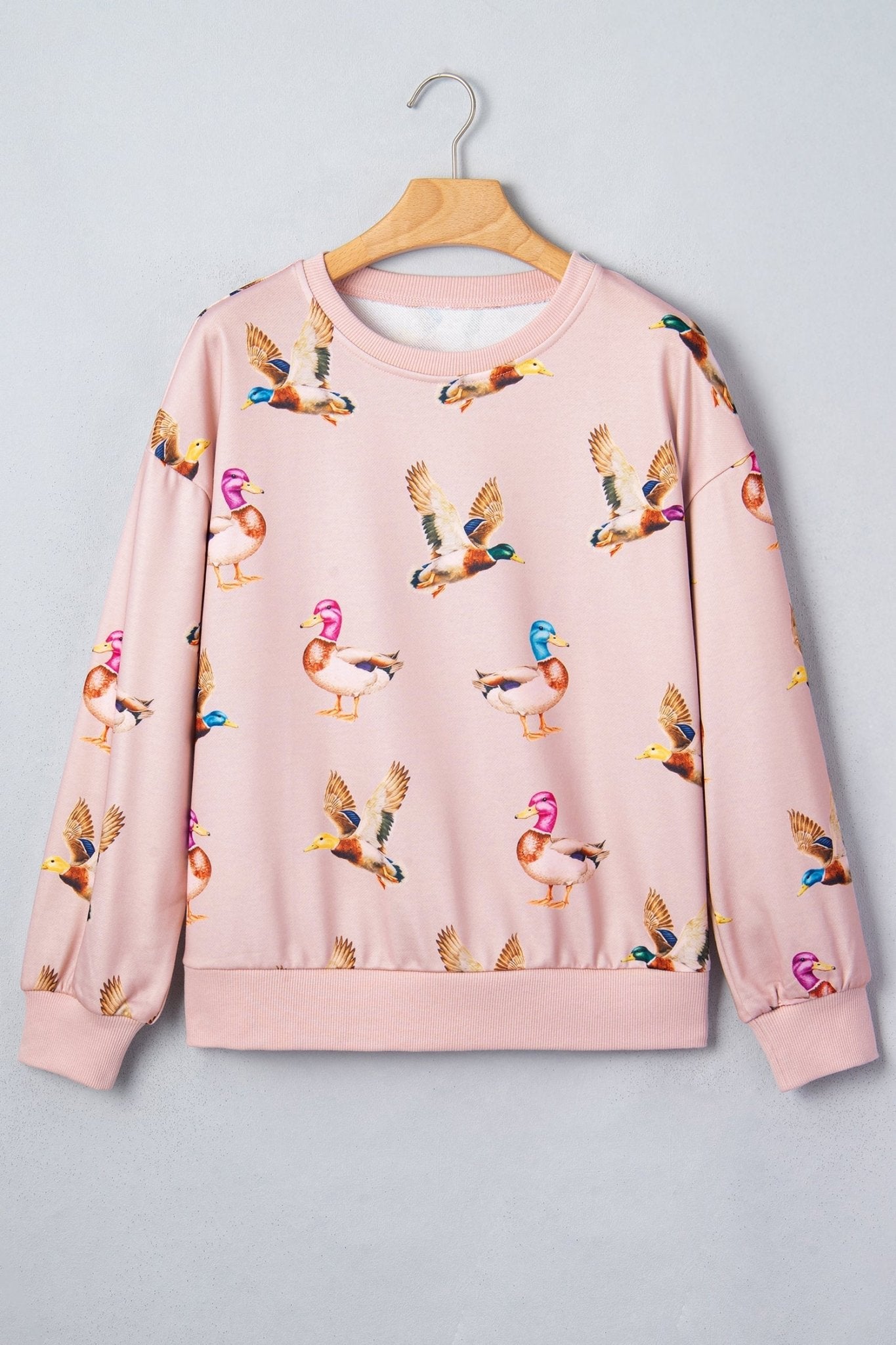 Mallard Duck Drop Shoulder Long Sleeve Sweatshirt - Rooted & Reckless Co.