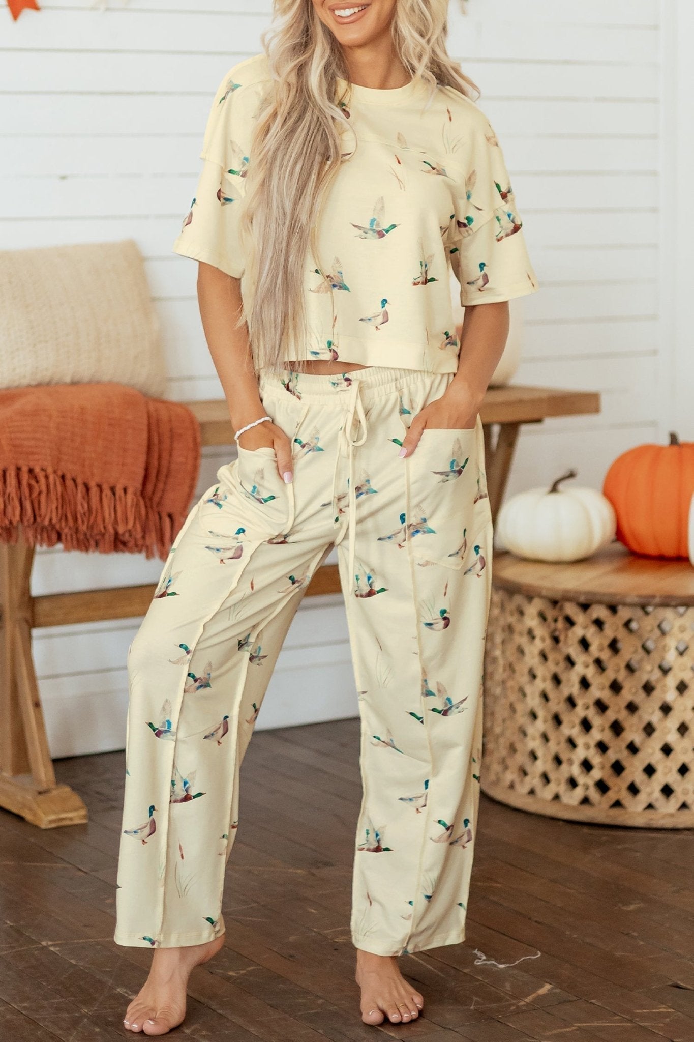 Mallard Duck Short Sleeve Top & Pants Set - Rooted & Reckless Co.
