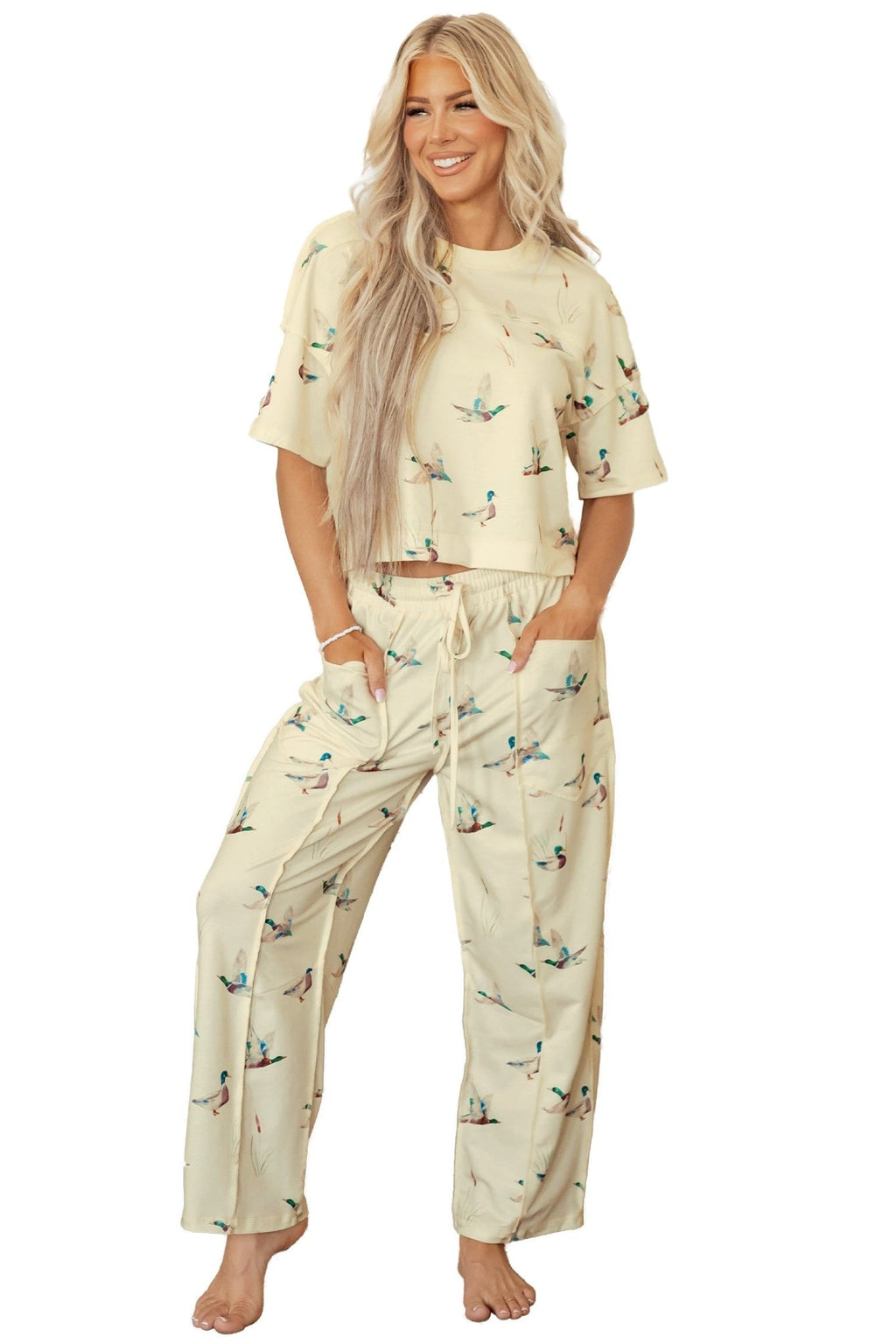 Mallard Duck Short Sleeve Top & Pants Set - Rooted & Reckless Co.
