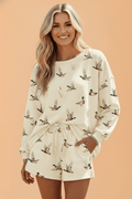 Mallard Long Sleeve Top & Drawstring Short Set - Rooted & Reckless Co.