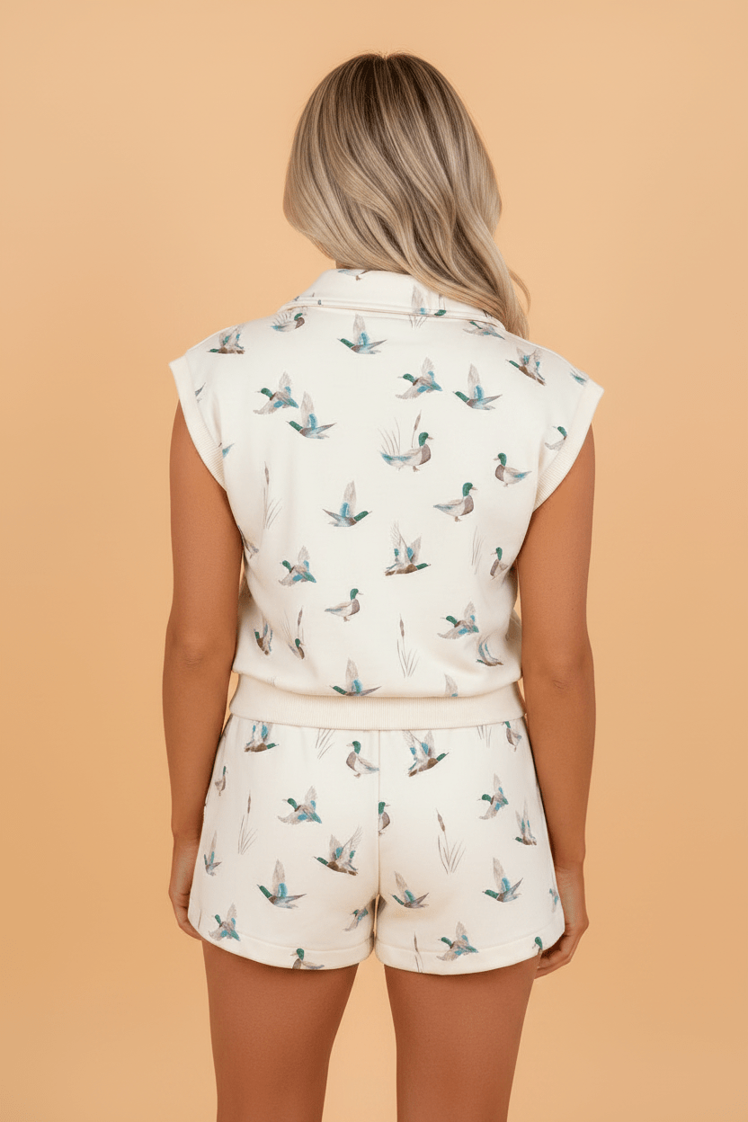 Mallard Zip Polo Tee & Drawstring Short Set - Rooted & Reckless Co.