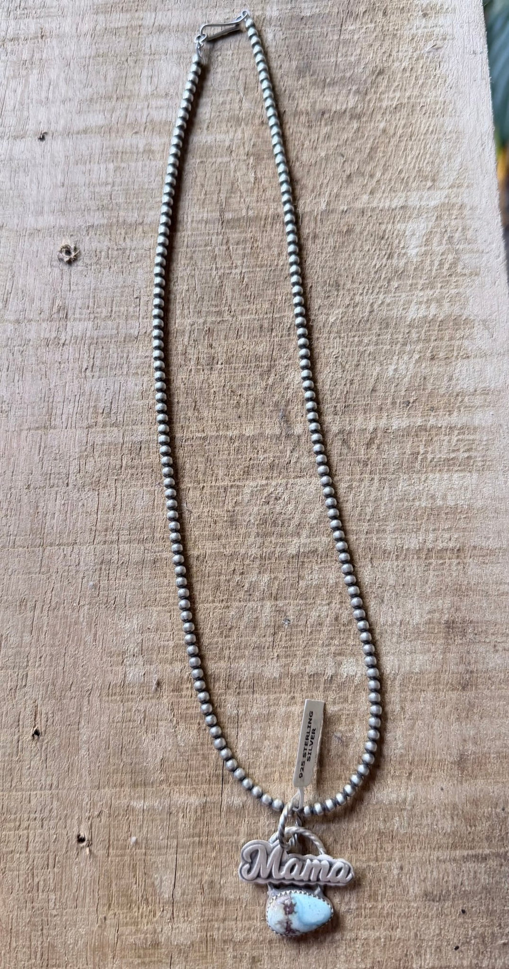 Mama Golden Hills Pendant on 3mm Sterling Pearls - Rooted & Reckless Co.