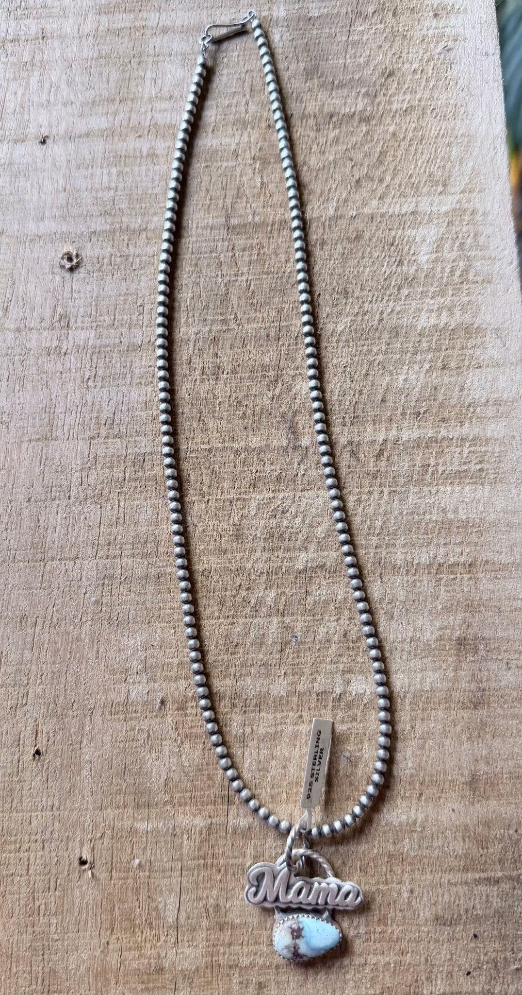 Mama Golden Hills Pendant on 3mm Sterling Pearls - Rooted & Reckless Co.