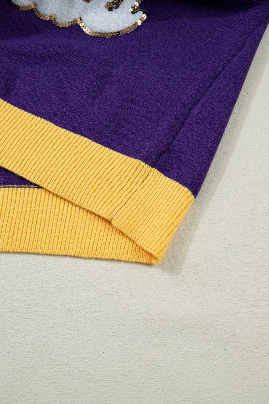 Mardi Gras Colorblock Fuzzy Patchwork Sweater - Rooted & Reckless Co.