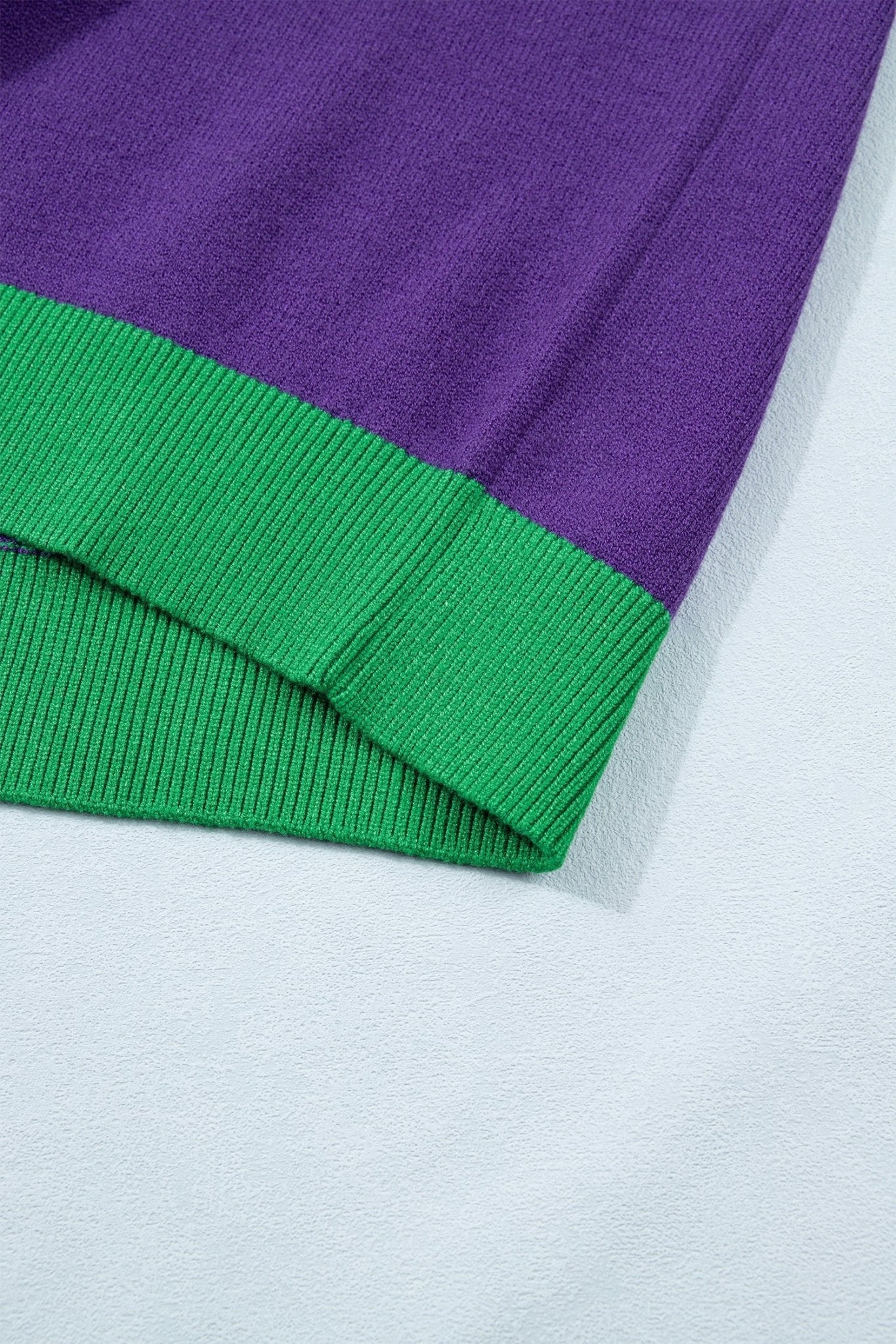Mardi Gras Tinsel Embroidered Short Sleeve Sweater - Rooted & Reckless Co.