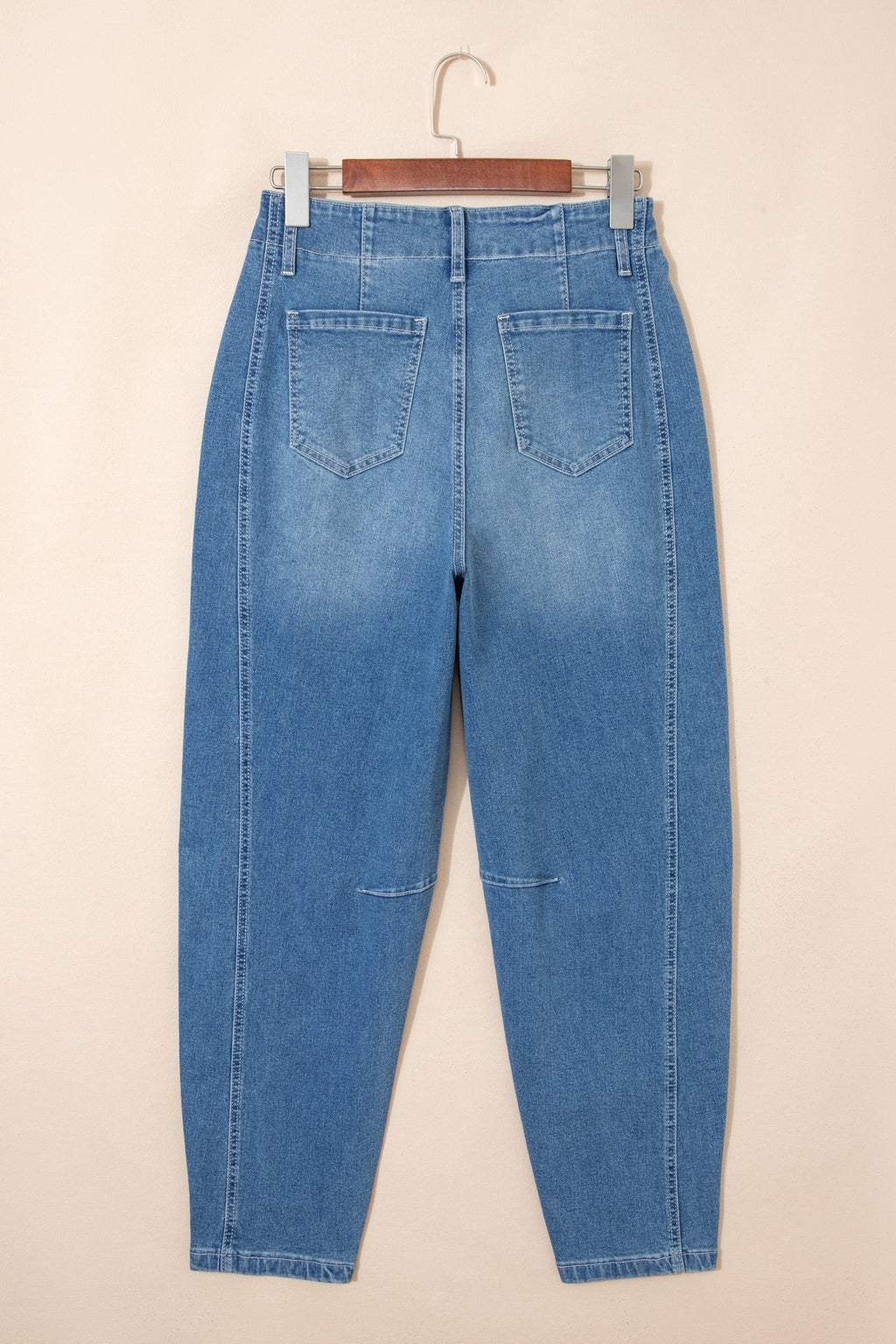 Medium Wash Denim High Waist Barrel Leg Jeans - Rooted & Reckless Co.