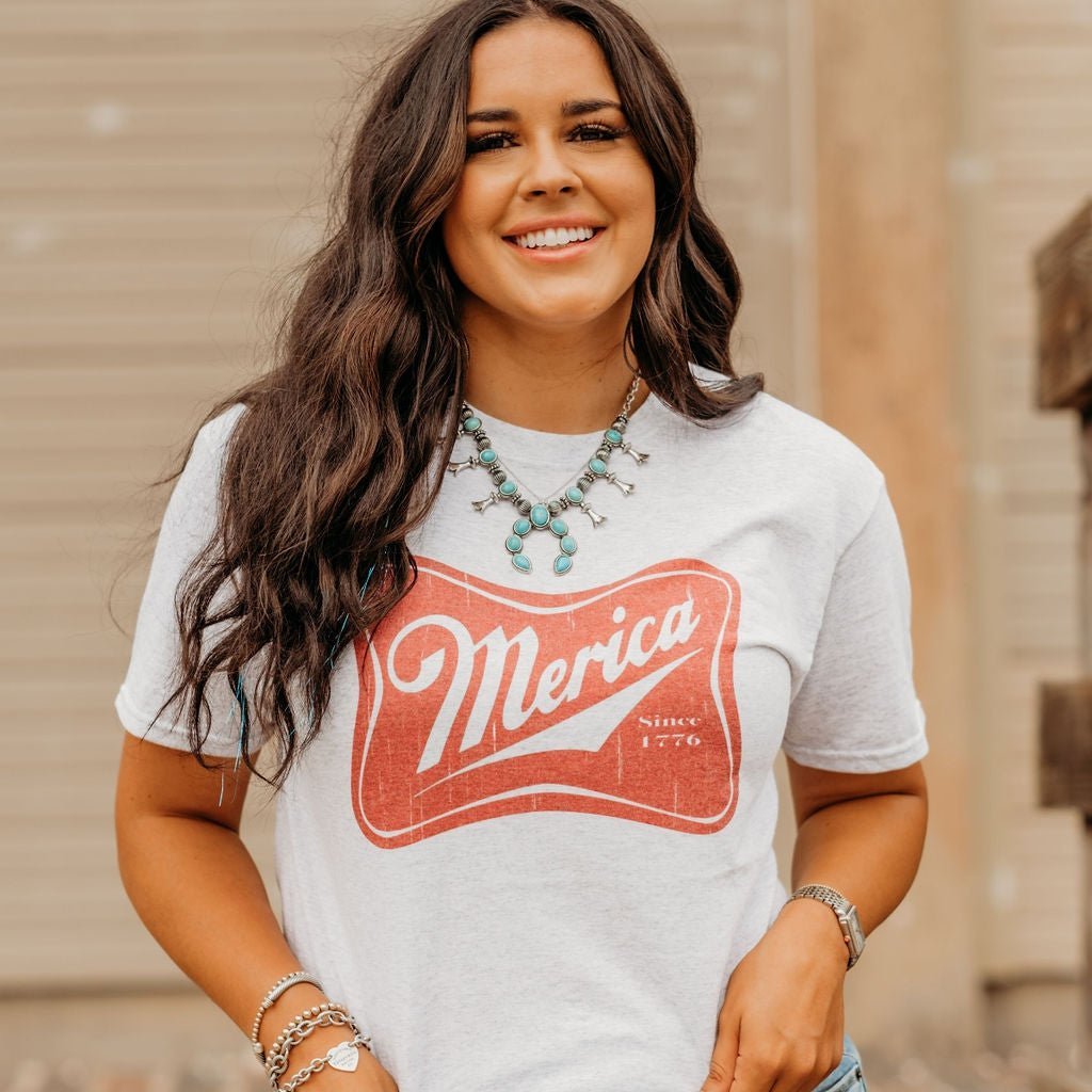Merica Red Logo Graphic Tee - Rooted & Reckless Co.