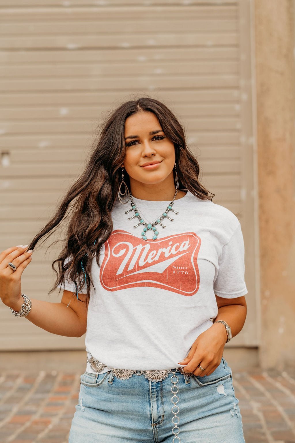 Merica Red Logo Graphic Tee - Rooted & Reckless Co.