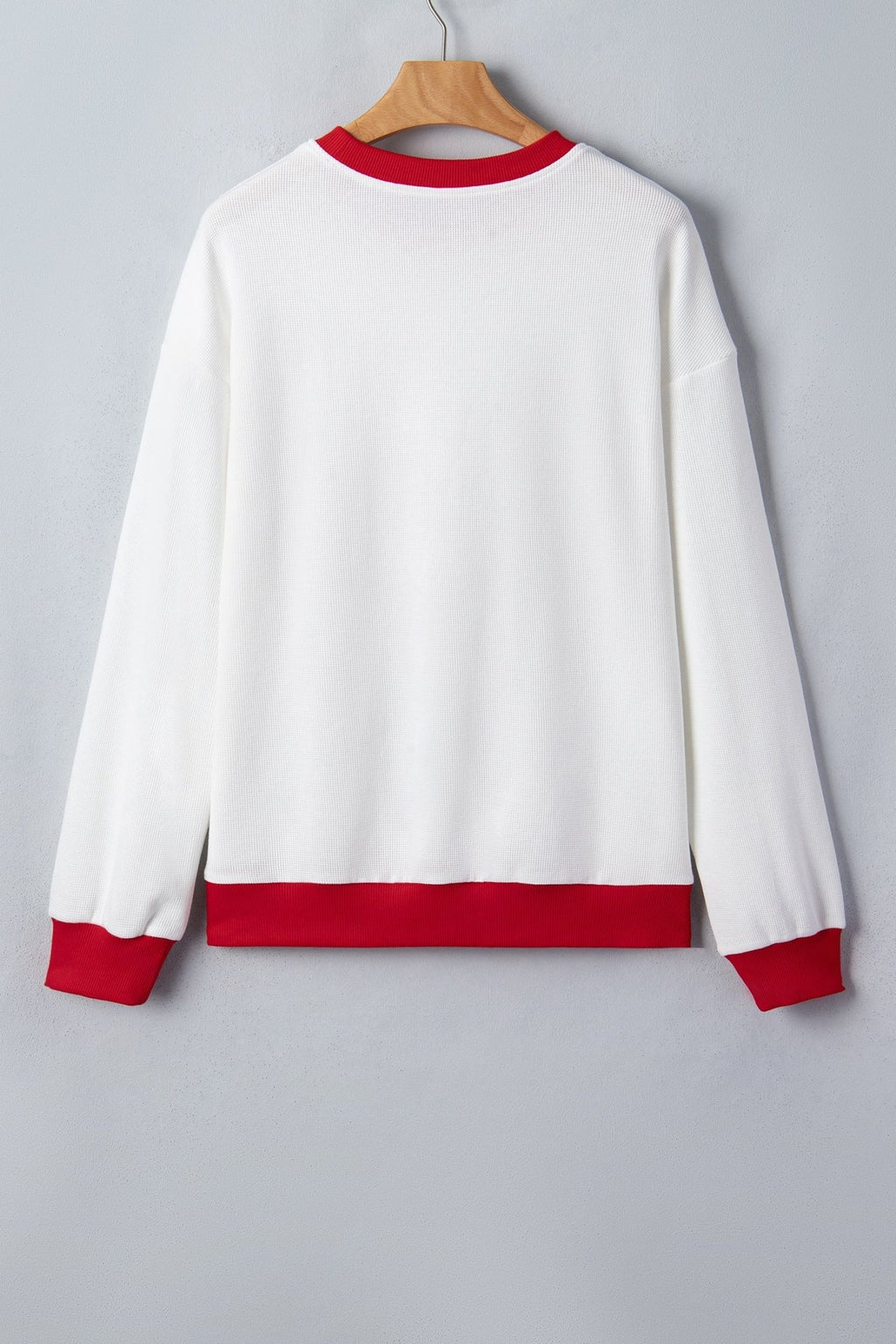 Merry Colorblock Waffle Knit Christmas Sweatshirt - Rooted & Reckless Co.