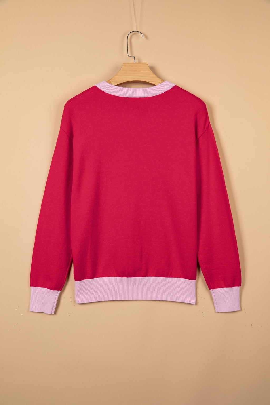 MERRY Contrast Trim Drop Shoulder Christmas Sweater - Rooted & Reckless Co.