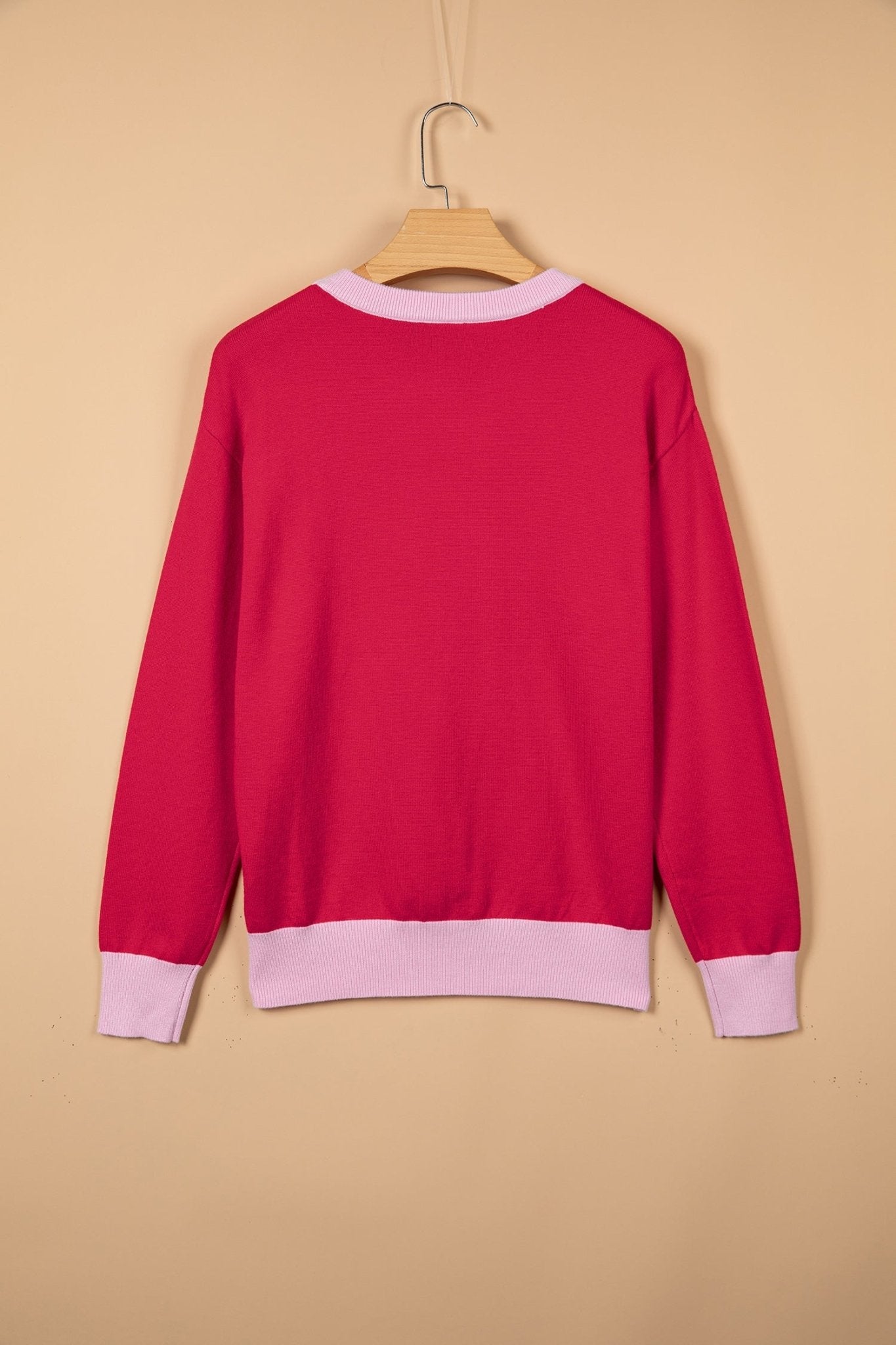 MERRY Contrast Trim Drop Shoulder Christmas Sweater - Rooted & Reckless Co.