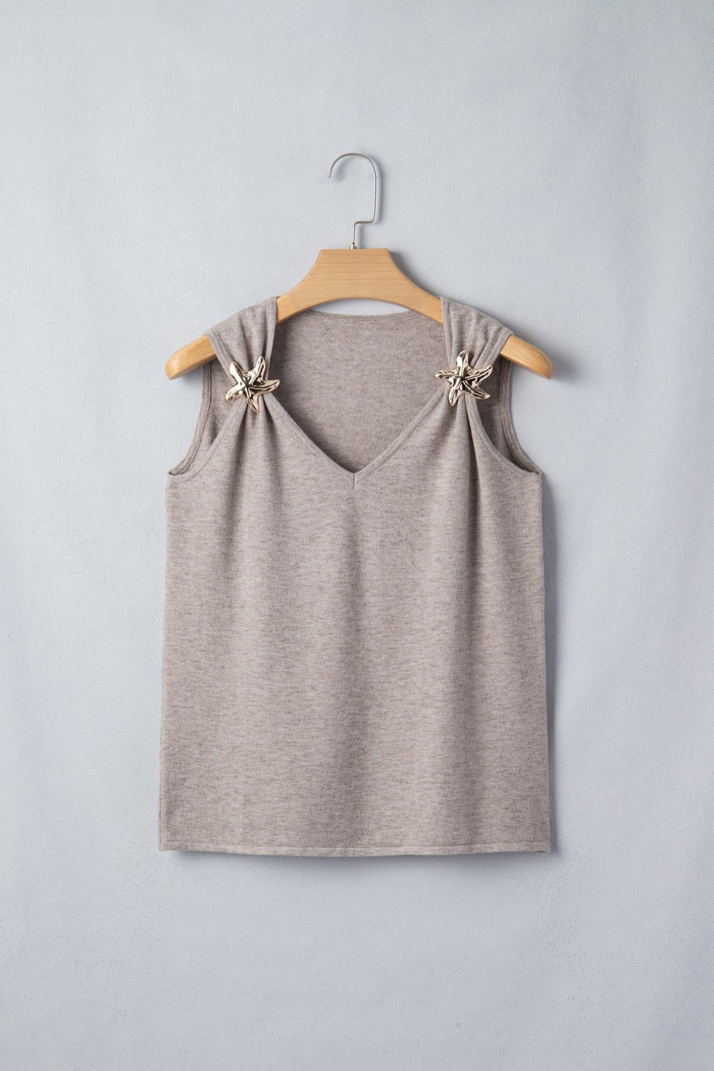 Metal Starfish V-Neck Sweater Knit Tank Top - Rooted & Reckless Co.